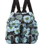 Prada Blue Floral Print Tessuto Backpack Bag