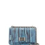 Prada Blue Watercolor Python Medium Shoulder Bag
