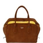 Prada Brown Suede Inside Tote Large Bag