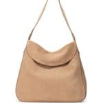 Prada Camel Suede Doubled Flap-Top Hobo Bag