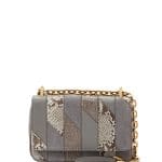 Prada Gray Leather/Python/Crocodile Patchwork Chain Crossbody Small Bag