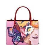 Prada Multicolor Butterfly Print Satchel Bag