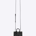 Saint Laurent Black Crocodile Embossed Classic Sac De Jour Toy Bag