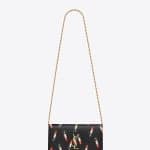 Saint Laurent Black Lipstick Print Monogram Chain Wallet Bag