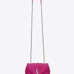 Saint Laurent Electric Pink Matelasse Classic Baby Monogram Chain Bag