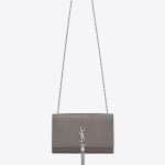 Saint Laurent Fog Crocodile Embossed Classic Monogram Tassel Satchel Medium Bag