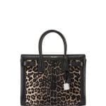 Saint Laurent Beige/Black Leopard Print Classic Sac De Jour Mini Bag