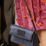 Bottega Veneta Blue Crocodile Flap Bag - Spring 2016