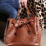 Bottega Veneta Brown Intrecciato Drawstring Top Handle Bag - Spring 2016