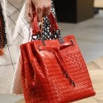 Bottega Veneta Red Intrecciato Drawstring Top Handle Bag - Spring 2016
