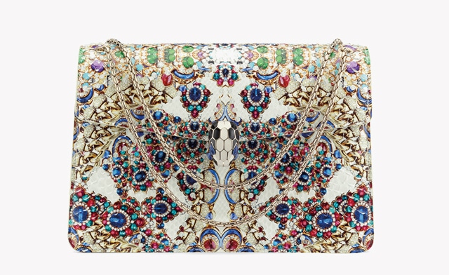 Bulgari Multicolor Bejeweled Serpenti Forever Bag - Spring 2016