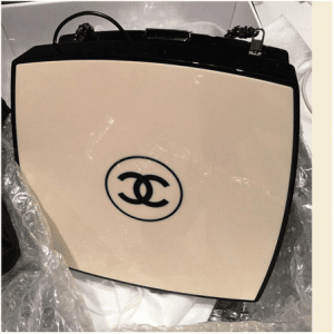 Chanel Beige/Black Compact Box Clutch Bag 1