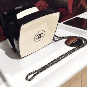 Chanel Beige/Black Compact Box Clutch Bag 2