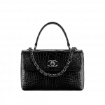 Chanel Black Alligator Trendy CC Small Dual Handle Flap Bag