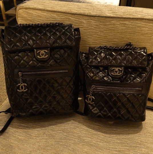 Chanel Limited Edition Black Calfskin And Shearling Large Backpack