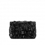 Chanel Black Draped Lambskin Lemarie Flap Bag