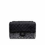 Chanel Black Embroidered Sequins Flap Bag