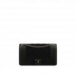 Chanel Black Grosgrain/Satin Mademoiselle Vintage Small Flap Bag