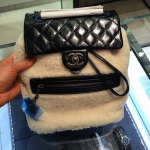 Chanel Black/White Calfskin/Shearling Backpack Mountain Small Bag