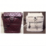 Chanel Burgundy Calfskin and White Shearling Backpack Mountain Bags