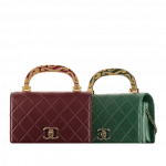 Chanel Burgundy/Green Art Nouvelle Small Flap Bags
