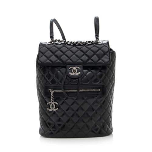 Chanel Paris Hamburg Flap Backpack Quilted Lambskin and Shearling