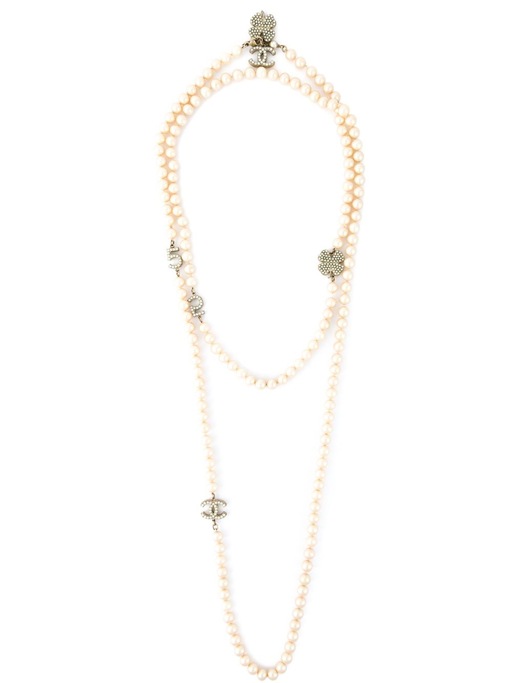 Chanel Vintage Faux Pearl Double Necklace