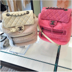 Chanel White and Pink Shearling Backpack Mountain Small Bags