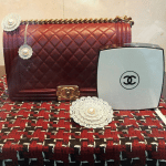 Chanel White/Black Compact Box Clutch Bag 2