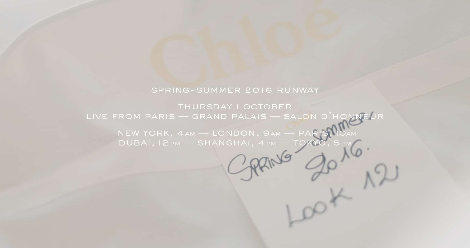 Chloe Spring 2016 Live Stream