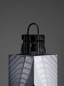 Delvaux Noir Canvas Brillant MM Bag