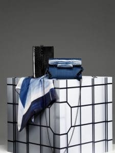 Delvaux Noir and Bleu de Prusse Tempete Clutch Bags