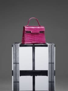 Delvaux Rose Indien Alligator Tempete MM Bag