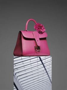 Delvaux Rose Indien with Peony Charm Brillant GM Bag