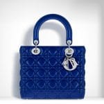 Dior Bleu De Minuit Lambskin Lady Dior Bag
