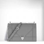 Dior Gris Grained Calfskin Diorama Flap Bag