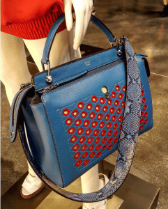 Fendi Blue/Red Dot Com Bag with Python Strap You