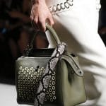 Fendi Olive Green Dot.Com Bag With Python Strap You - Spring 2016