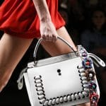 Fendi White Dot.Com Bag With Floral Strap You - Spring 2016