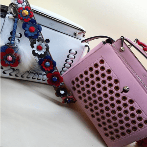 Fendi White and Pink Dot Com Bags