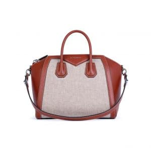 Givenchy Chestnut Leather/Wool Antigona Medium Bag
