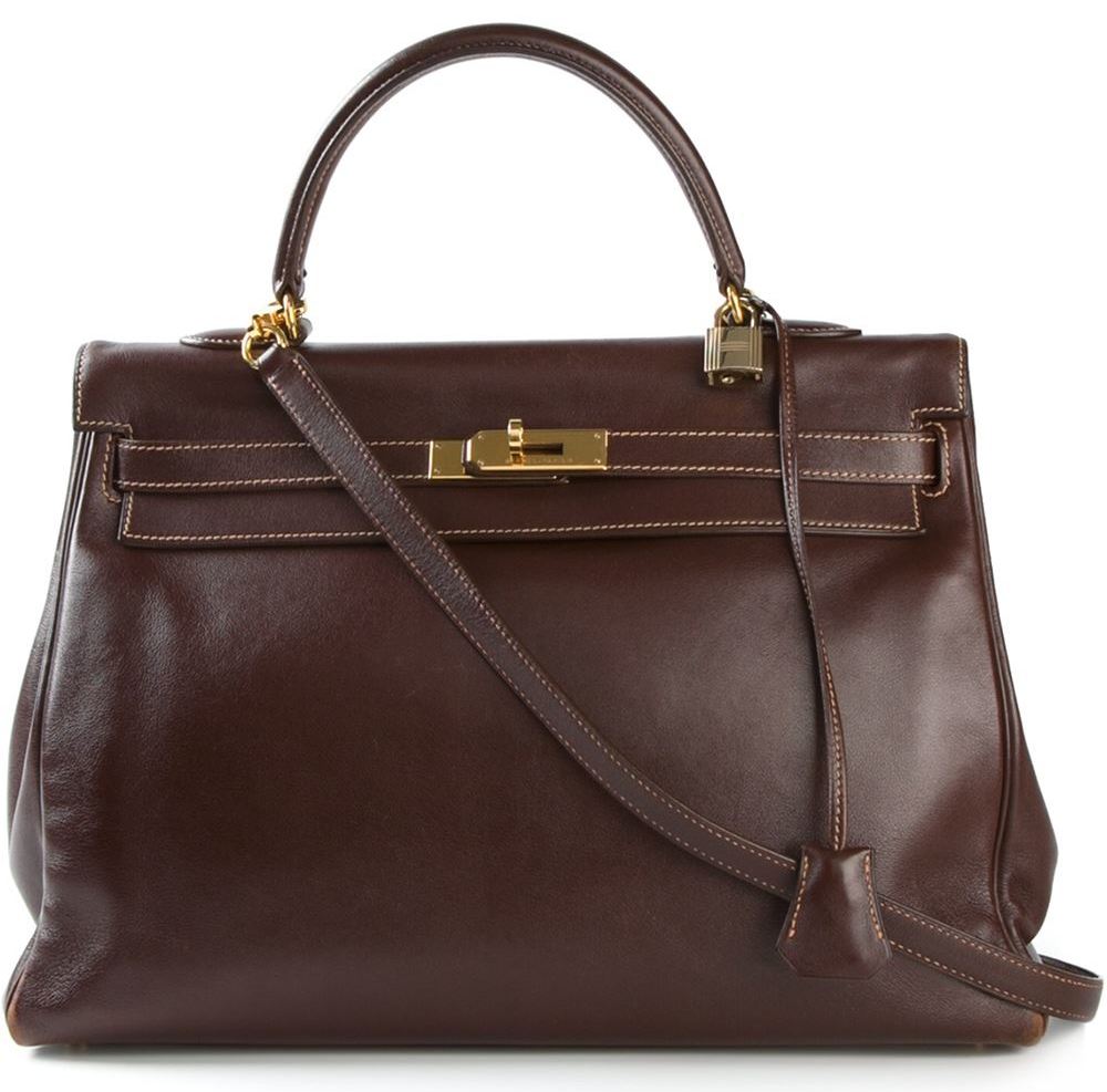 Hermes Dark Brown Vintage Kelly Bag
