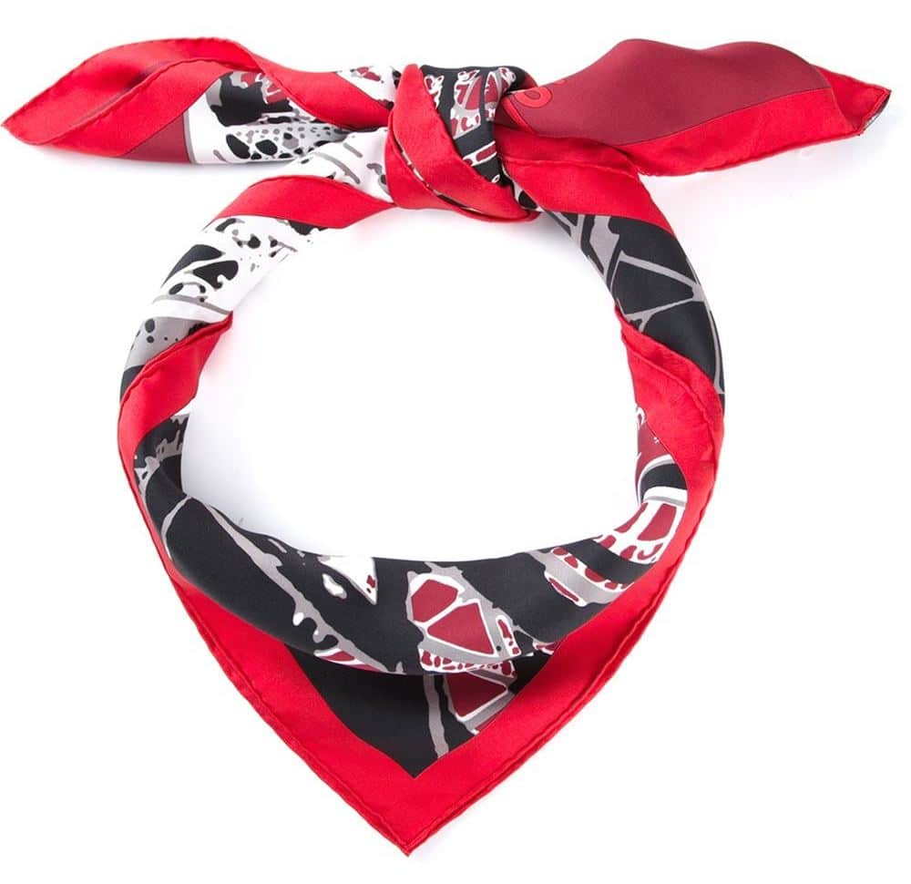 Hermes Red Vintage Eiffel Tower Print Scarf