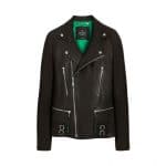 Mulberry Black with Emerald Green Georgia May Jagger Biker Jacket