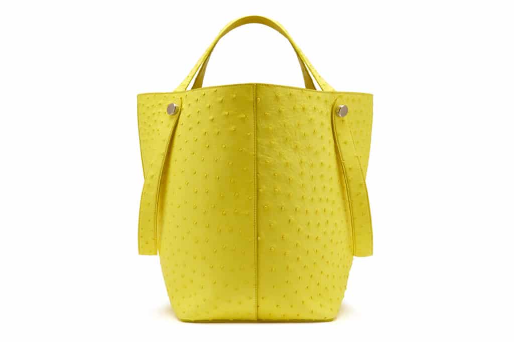 Mulberry Yellow Ostrich Bucket Tote Bag