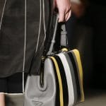 Prada Gray/Black/Yellow/White Striped Top Handle Bag - Spring 2016