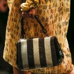 Prada White/Black/Brown Crocodile Striped Top Handle Bag 2 - Spring 2016