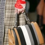 Prada White/Black/Gray/Tan Striped Top Handle Bag - Spring 2016