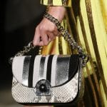 Prada White/Black/Silver Python Flap Bag - Spring 2016