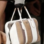 Prada White/Brown/Beige Crocodile Inside Tote Bag - Spring 2016